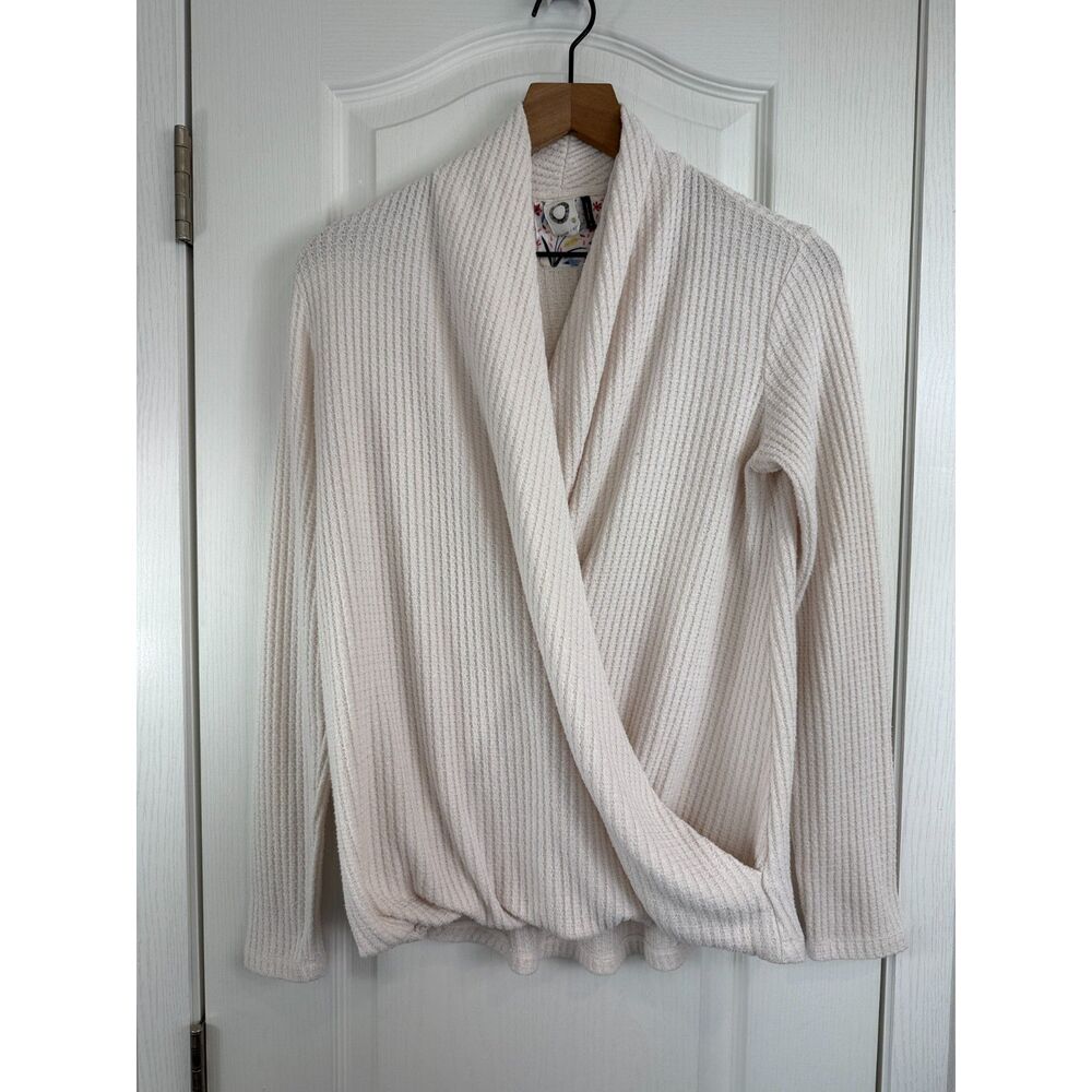 Anthropologie Akemi + Kin Ivory Woodruff Waffle Wrap Top Women's M Medium